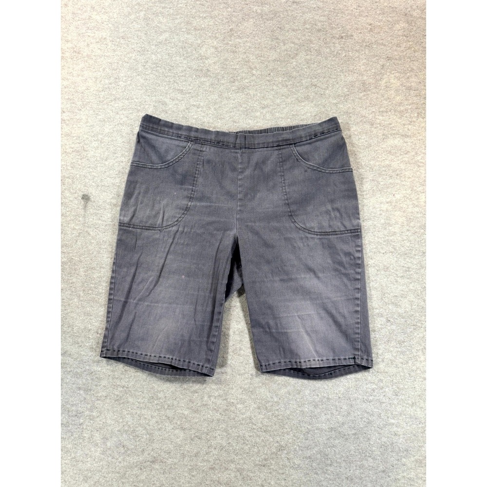 Unbranded Mens Pull On Shorts 34W Gray Elastic Waist Casual Flat Front Chino